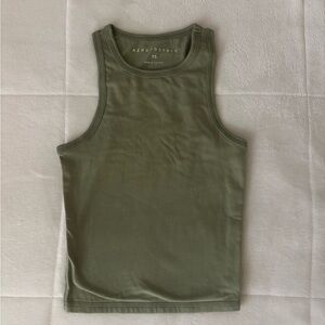 Aeropostale Olive Ribbed Tank Top